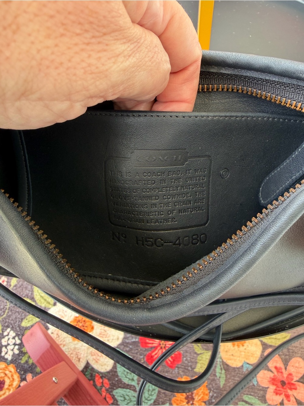 Vintage 1995 Coach Swinger Small Bag #4080 Black Leather Crossbody Made in USA - Picture 10 of 16